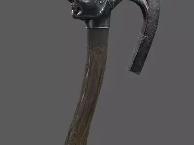 Battle Axe Low-poly 3D model 41