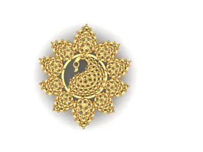 peacock pendant and mango design 3D print model