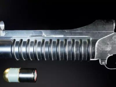 AAA M203 Under barrel Grenade launcher Game Ready PBR Low-poly 3D model