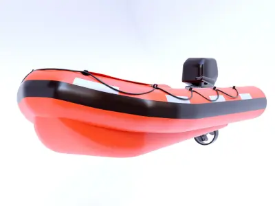 Inflatable rescue boat 3D model purchase