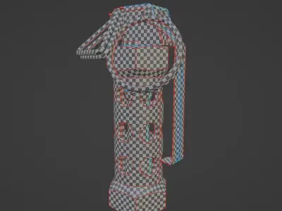 flashbang grenade asset PBR Low-poly and High-poly 3D model Low-poly 3D model