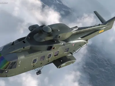 AgustaWestland AW101 Merlin Helicopter Royal Air Force 3D model