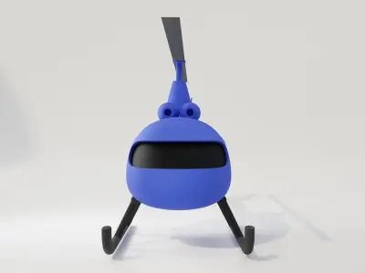 low poly helicopter Free low-poly 3D model