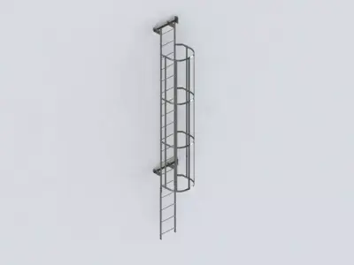 Ladders 14 plus 4 steps Free 3D model