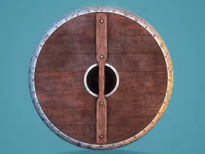 Viking Shield Low-poly 3D model 18