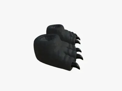 Slippers G08 Black Dino Paw - Costume Character Design Low-poly 3D model
