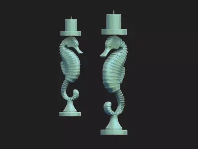 sea horse 3D model buy