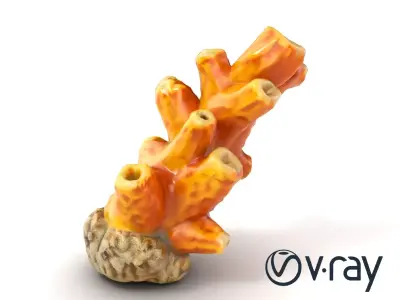 Vibrant Tubular Coral Sculpture model pack Low-poly 3D model