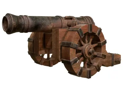 Cannon-2-Old Version Low-poly 3D model