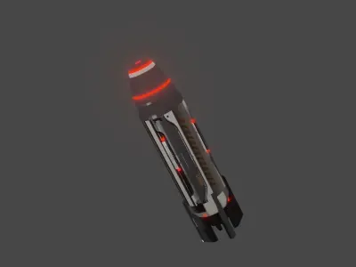 Rocket Game asset Low-poly 3D model