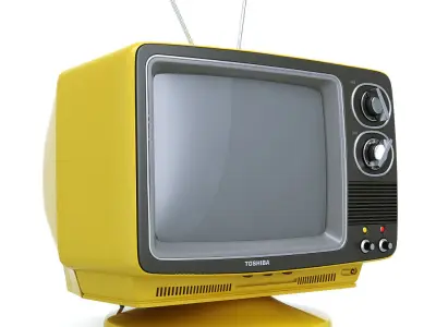 Retro Portable TV TOSHIBA Blackstripe 3D model