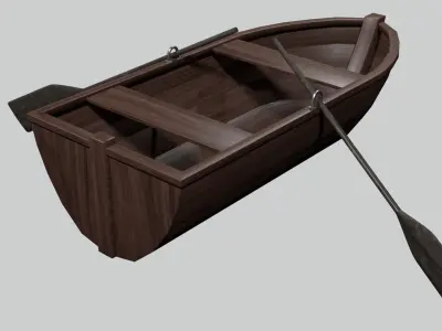 Wood Boat 3D model by neyova
