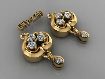 EARING STUDS  3D model 4