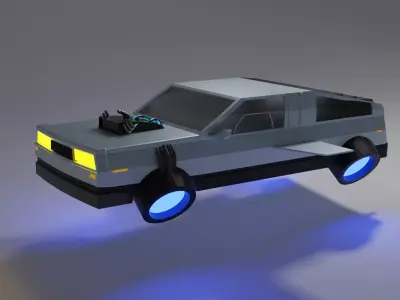 cyber punk car Low-poly 3D model