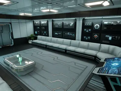 SciFi Weapon Loft Interior Low-poly 3D model