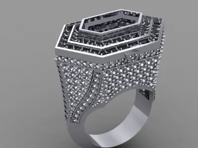 Antique Diamand Ring Women 3D Print model 3D print model purchase