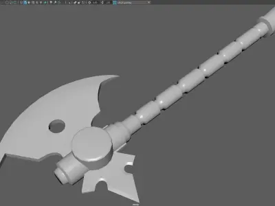 Low Poly Fantasy Battle Axe  Stylized Game-Ready Weapon 3D Model Low-poly 3D model