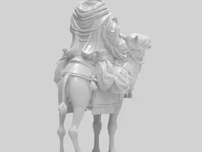 Melchior on Camel High-Detail Nativity King  3D print model