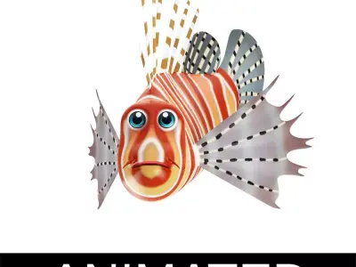 Lion Animated Fish Low-poly 3D model