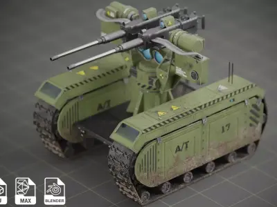 THeMIS - UGV - Unmanned Ground Vehicle Low-poly 3D model