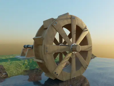 Waterwheel 3D Model Free 3D model