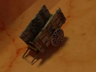 Horse and bull buggy Free low-poly 3D model