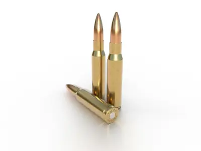 762- 51 mm Nato Ammo Low-poly 3D model