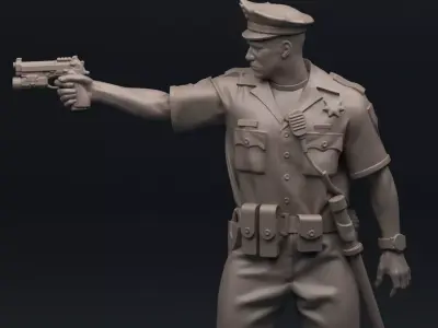 Policeman 75mm 120mm 3D print model