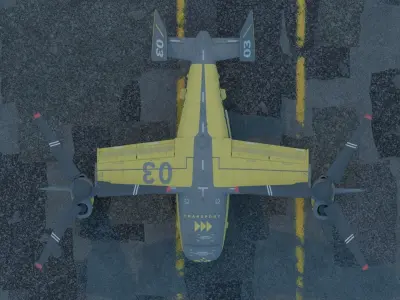 TiltRotorAircraft military aircraft with propellers 3D model