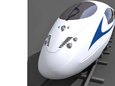 Blue Speed Train 3 3D model