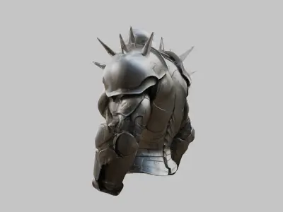Medieval Armor Spiked Steel Low-poly 3D model