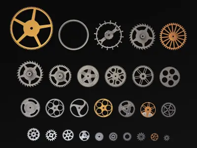 Gears Set v 3 three 3D model