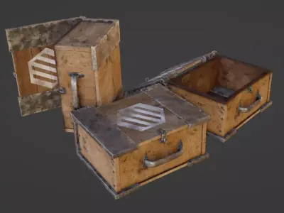 Game Ready Ammo Crate Free low-poly 3D model