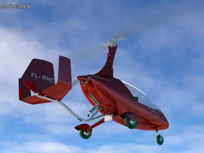 Autogyro Calidus 912 Red 3D model