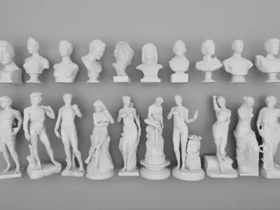 Museum Quality Antique Statue Pack 3D model