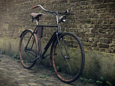 old bicycle 3D model
