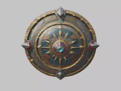 shield lowpoly stylized Low-poly 3D model