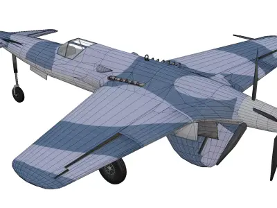 Henschel Hs P75 Low-poly 3D model