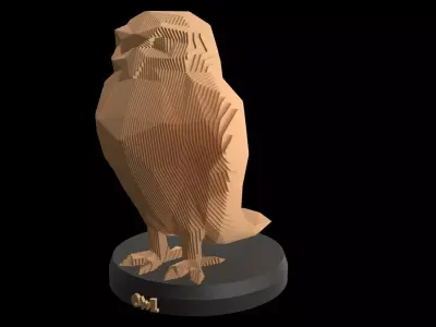 Parametric Owl Low-poly 3D model
