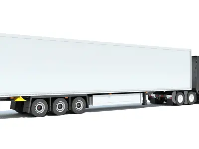 2024 Semi Truck with Refrigerator Trailer 3D model