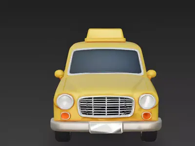 Stylized Taxi Cab 3D Model 3D Model Low-poly 3D model