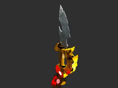  Battle Dagger Low-poly 3D model