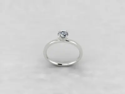 Solitaire Engagement Ring 5mm center size 7 3D print model