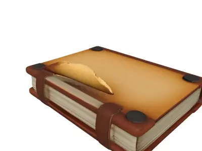 Vintage Leather Journal with Strap Low-poly 3D model