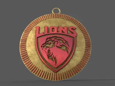  lion pendant 3D print model Low-poly 3D model buy