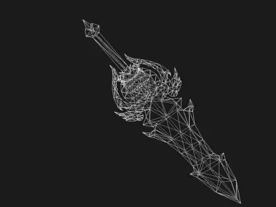 Futuristic Sword Low-poly 3D model 34