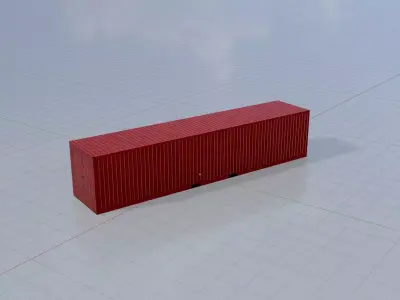 Cargo Container traffic red 40ft Low-poly 3D model