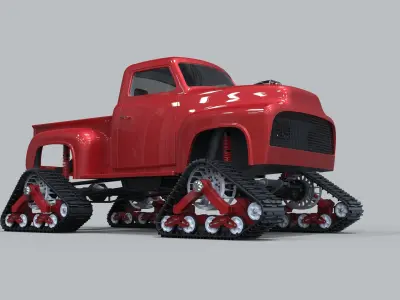 Pickup with Mattracks Suspension tracks 3D model