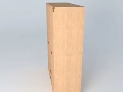 Red Pine Wardrobe 3D model