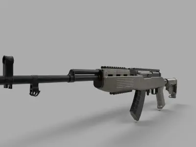 FDE SKS Rifle Low-poly 3D model